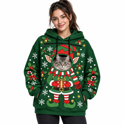 Christmas Hoodie With a Peek-Out Hole for Your Pet