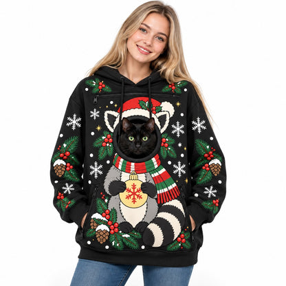 Christmas Hoodie With a Peek-Out Hole for Your Pet