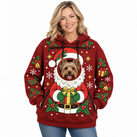 Christmas Hoodie With a Peek-Out Hole for Your Pet