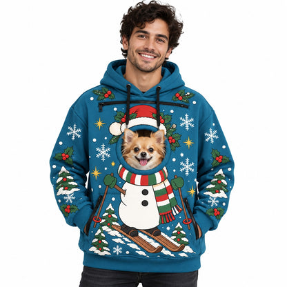 Christmas Hoodie With a Peek-Out Hole for Your Pet