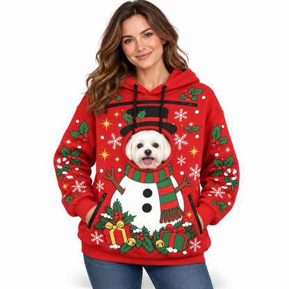 Christmas Hoodie With a Peek-Out Hole for Your Pet